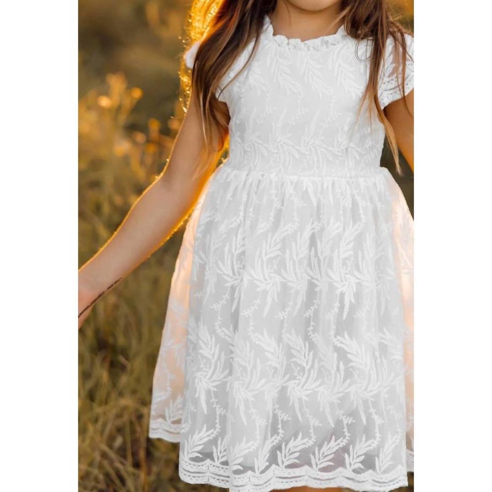 NEW INDIE BLUE girls' tabitha lace dress in white